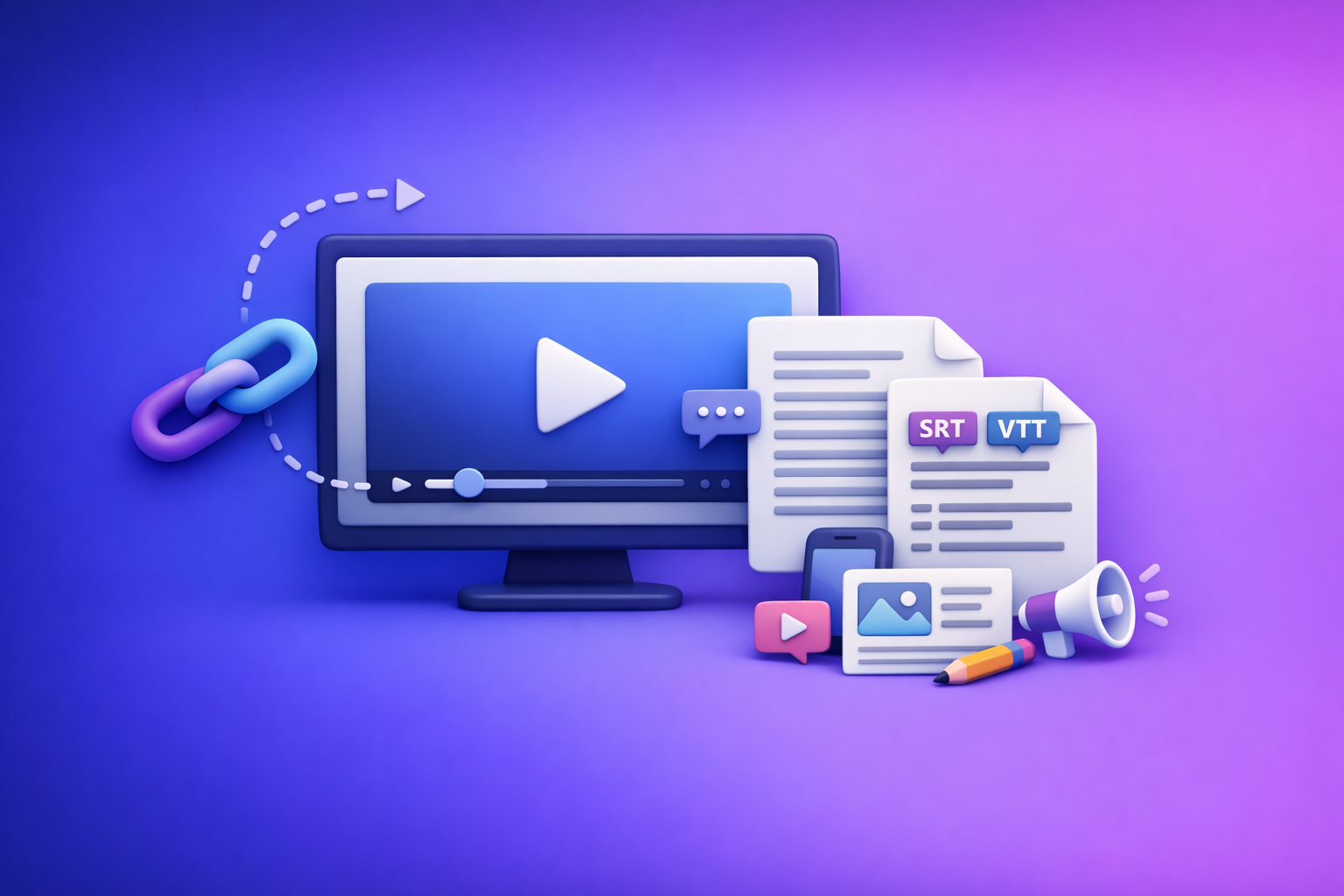 Cover Image for Video to Text Workflow: Turn Any Video Link into Transcripts, Subtitles (SRT/VTT), and Repurposed Content