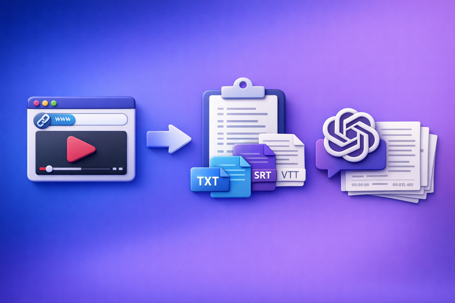 Cover Image for Can ChatGPT Transcribe Videos? What Works (and the Reliable Link → Transcript Workflow)